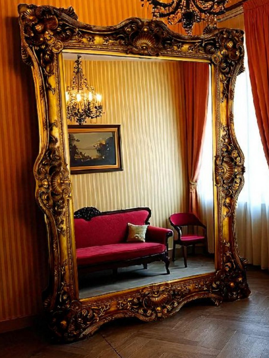 🪞 Espejo Grande Italiano Antiguo, Estilo Venenciano🪞