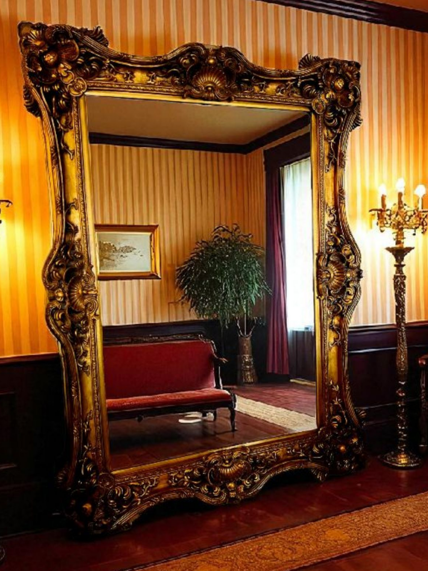 🪞 Espejo Grande Italiano Antiguo, Estilo Venenciano🪞
