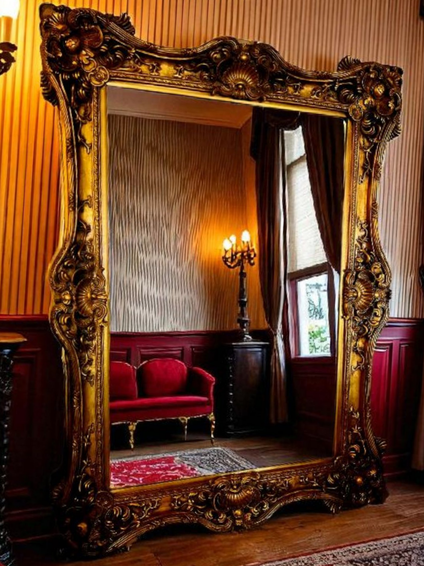 🪞 Espejo Grande Italiano Antiguo, Estilo Venenciano🪞