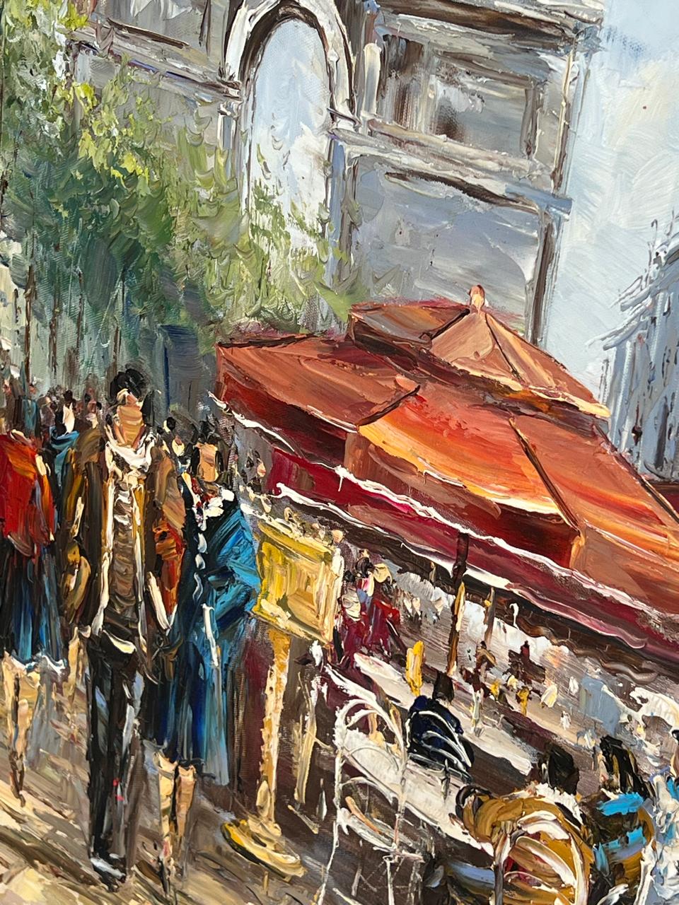 🎨🖼️ Exquisito Cuadro Pintado a Mano – Escena Parisina con Encanto Clásico