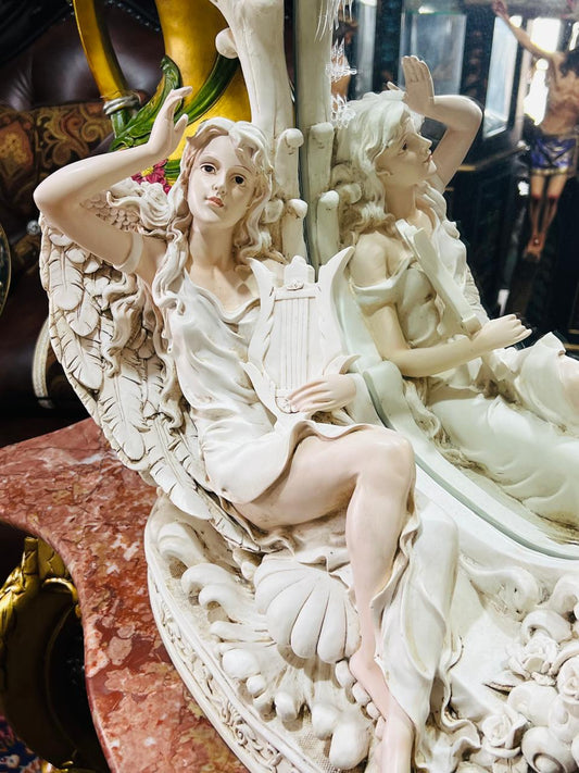 🕊🌸🕊Lámpara de Color Blanco Marfil con Detalles Florales y Hojas 🕊🌸🕊