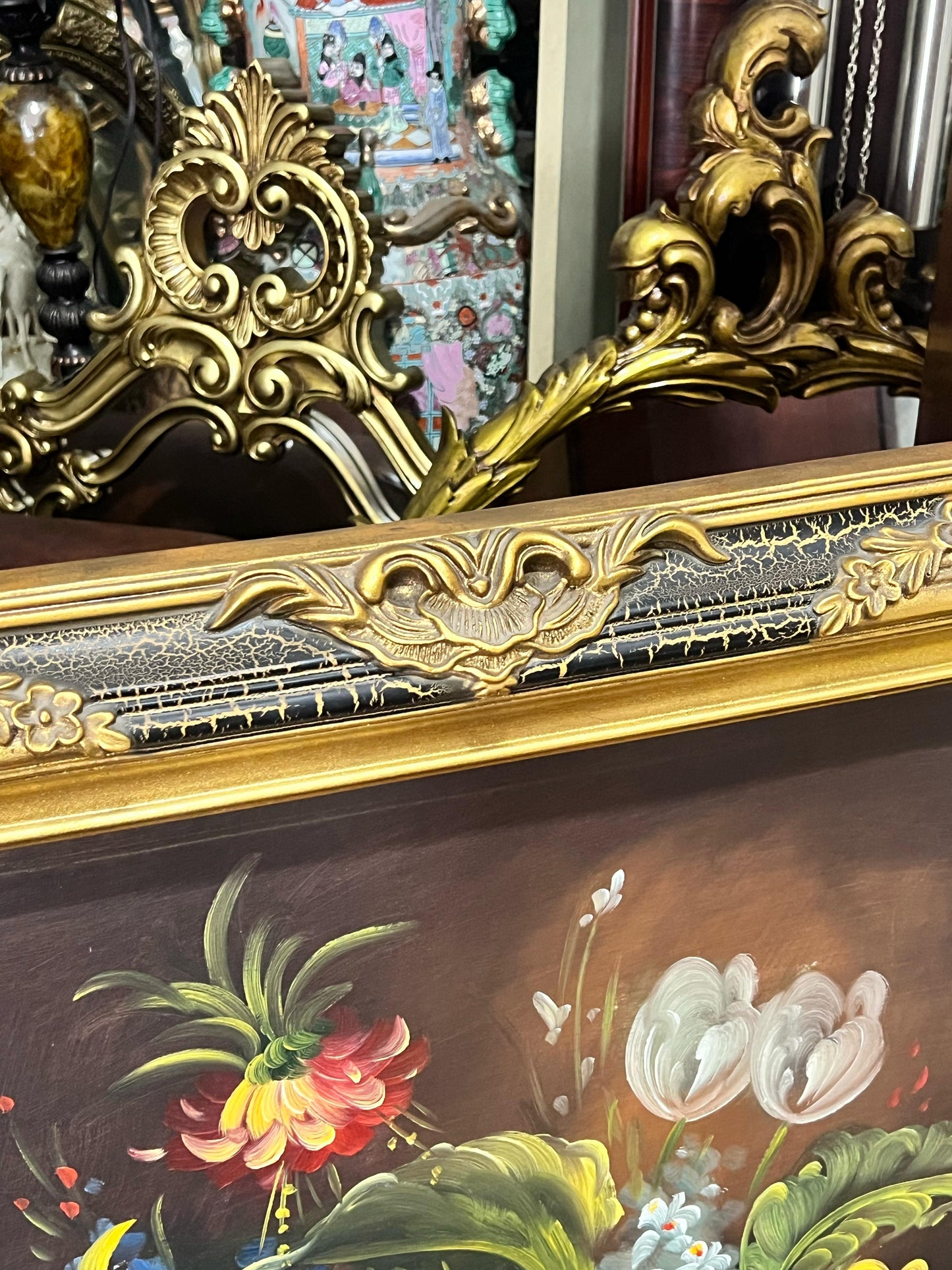 🎨✨ Cuadro de flores pintado al oleo en madera ✨🎨
