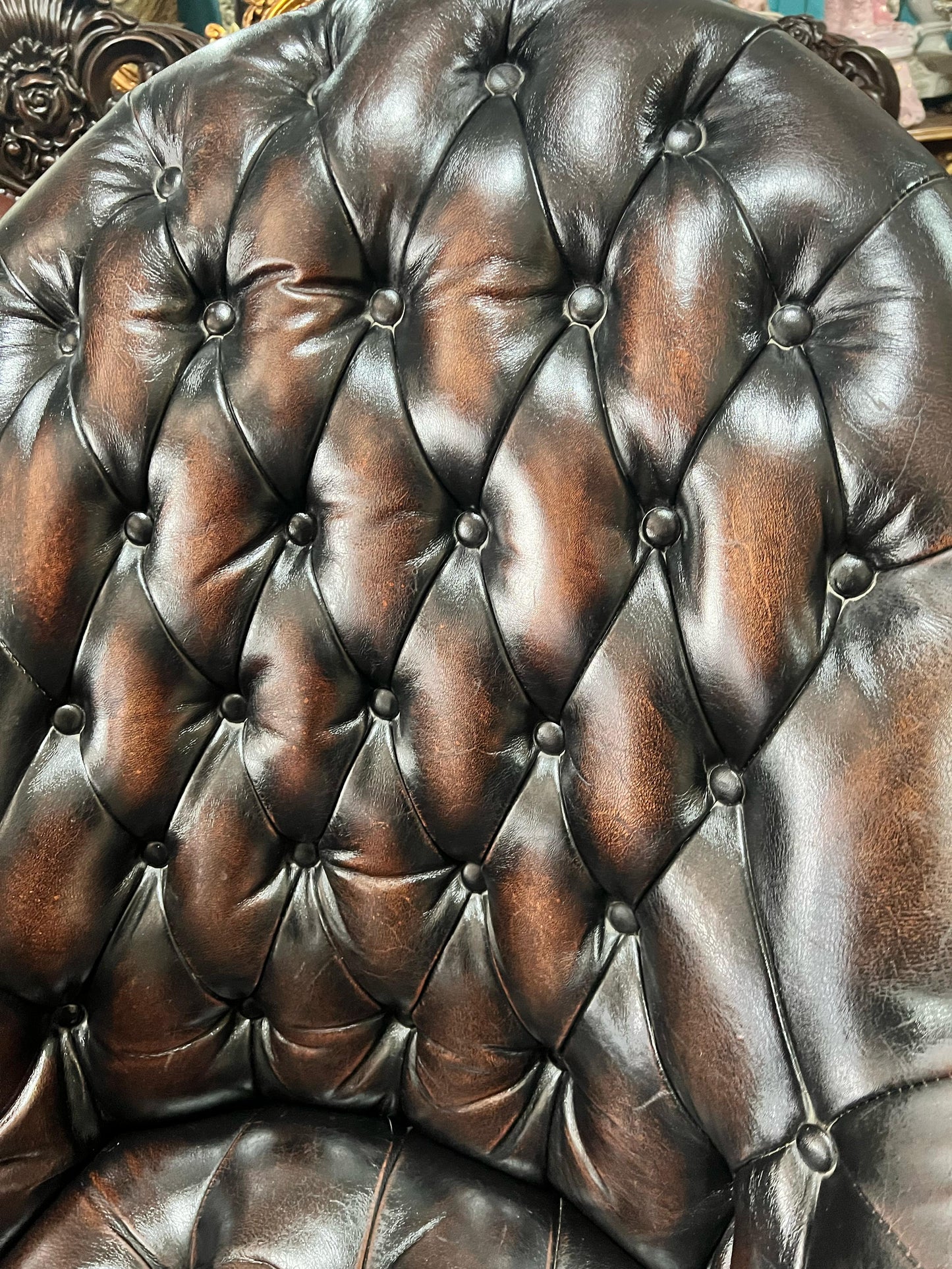 π Antique Leather Swivel Desk Chair - "GrandFather Chair" π