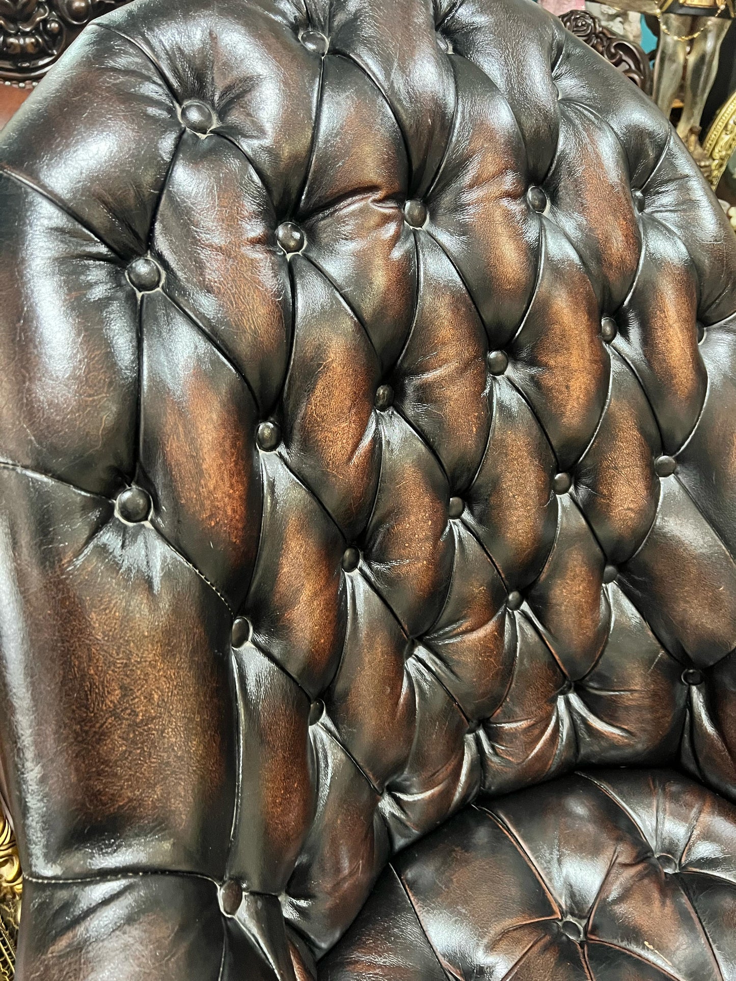 π Antique Leather Swivel Desk Chair - "GrandFather Chair" π