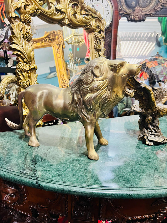 🦁 Par de leones de bronce vintage - Elegancia intemporal para tu hogar 🦁