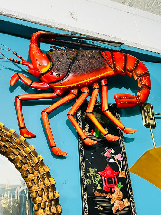 🦞✨ Figura Decorativa de Langosta: Elegancia y Color en Fibra de Vidrio ✨🦞