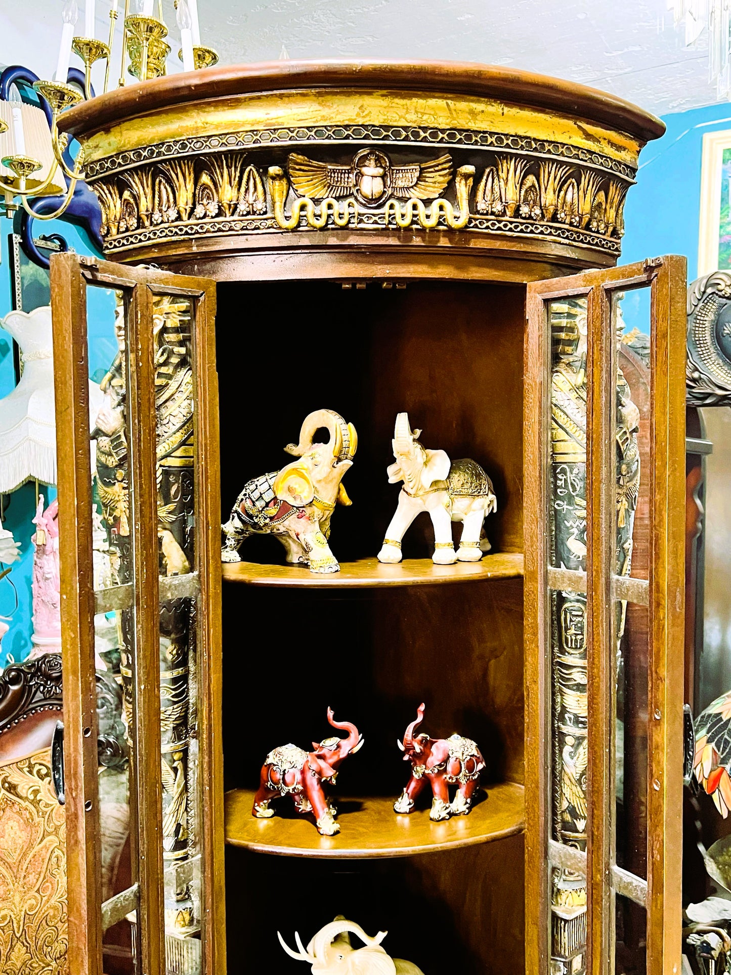 🐪🔱🐪Egyptian Corner Display Case, An Exotic Treasure for Your Home🐪🔱🐪