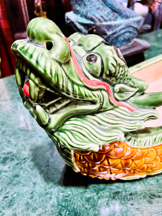 🐉Barco de Dragon de Ceramica de mediados del siglo XX🐉