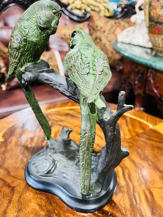 🐦🇮🇳🐦 Escultura de Periquitos del Amor – Una Joya de la India 🇮🇳🐦🇮🇳