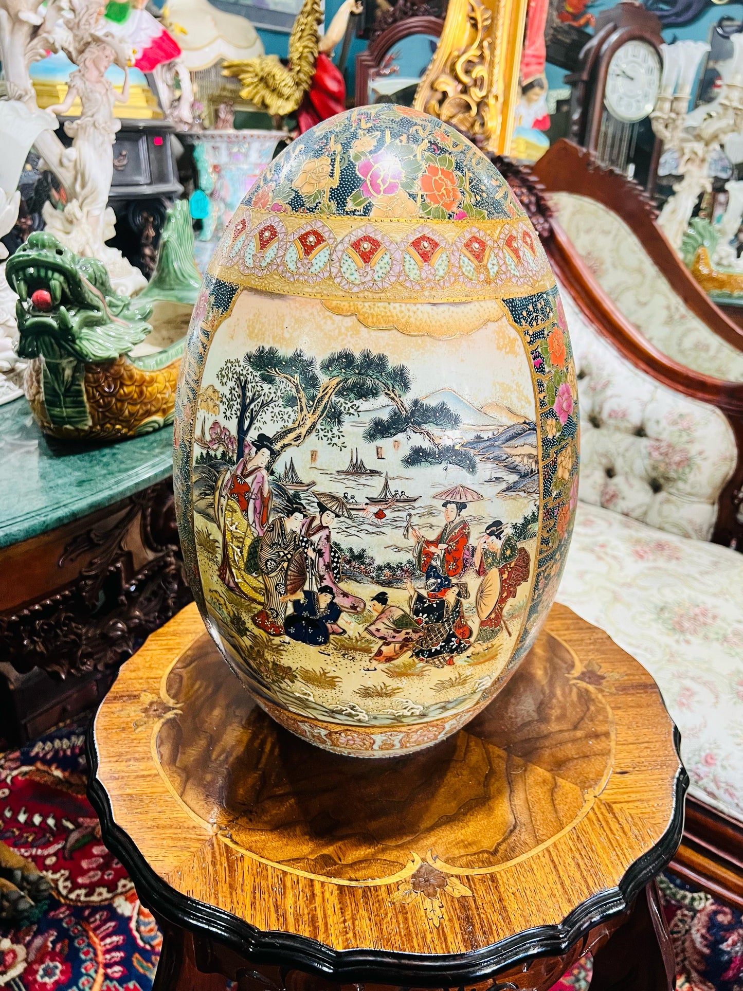 🐉💎 Huevo oriental de porcelana fina: el toque perfecto para tu decoracion💎🐉