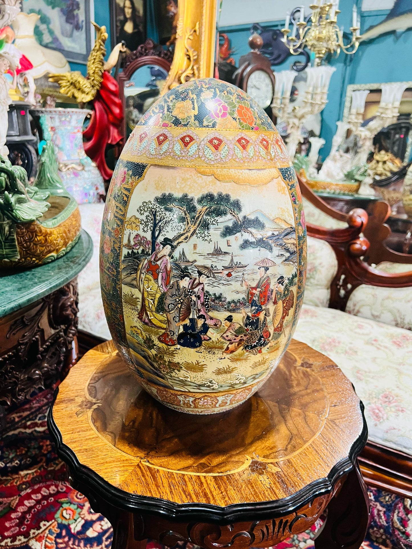 🐉💎 Huevo oriental de porcelana fina: el toque perfecto para tu decoracion💎🐉