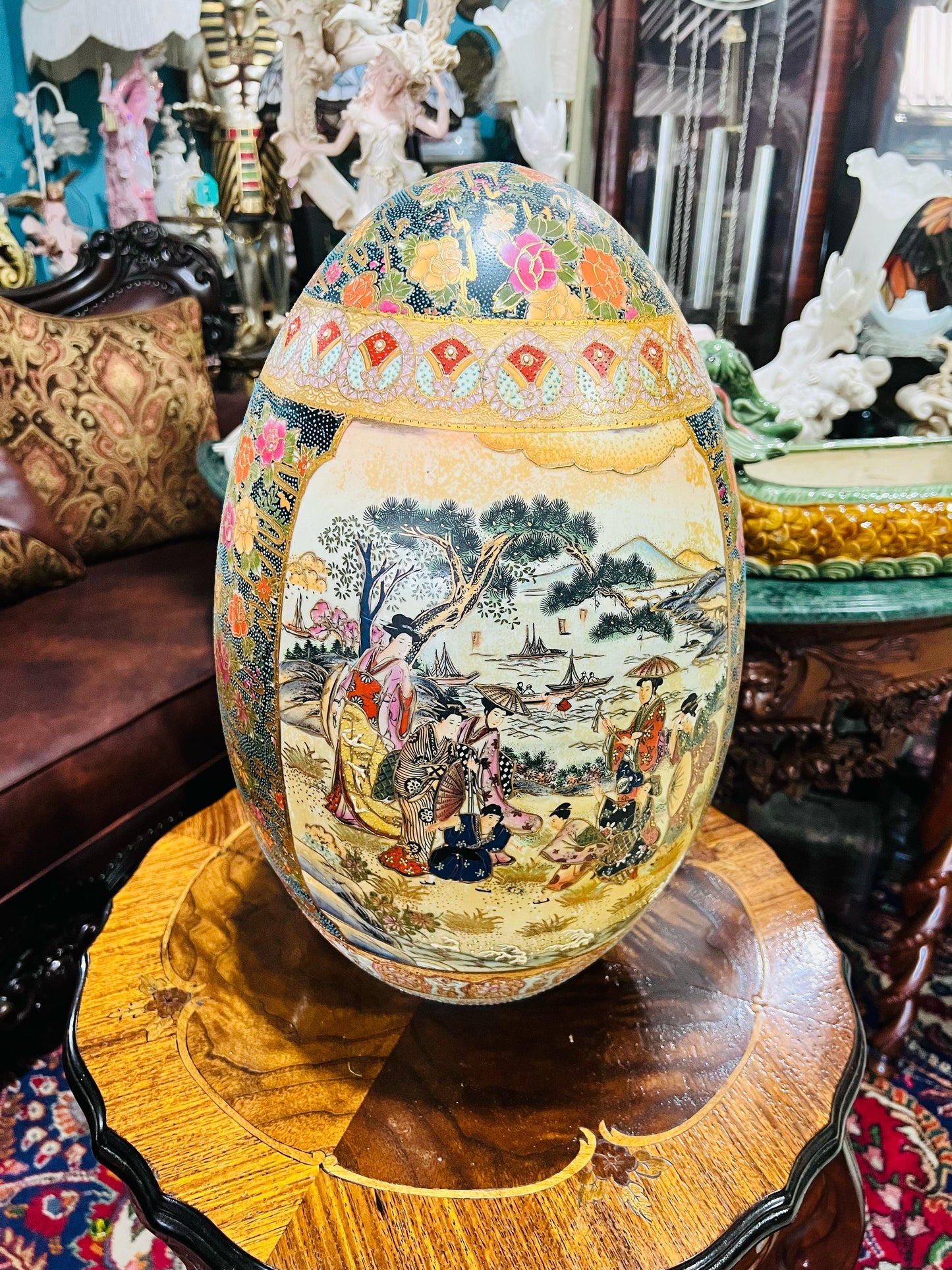 🐉💎 Huevo oriental de porcelana fina: el toque perfecto para tu decoracion💎🐉