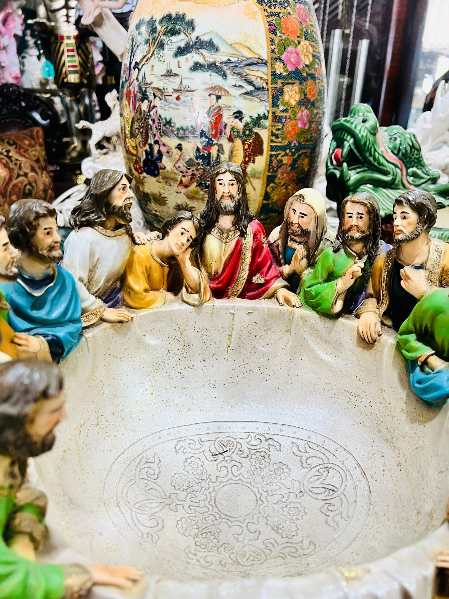 🌟 Frutero Decorativo de la Ultima Cena de Jesus – Un Símbolo de Fe y Arte Mexicano 🌟