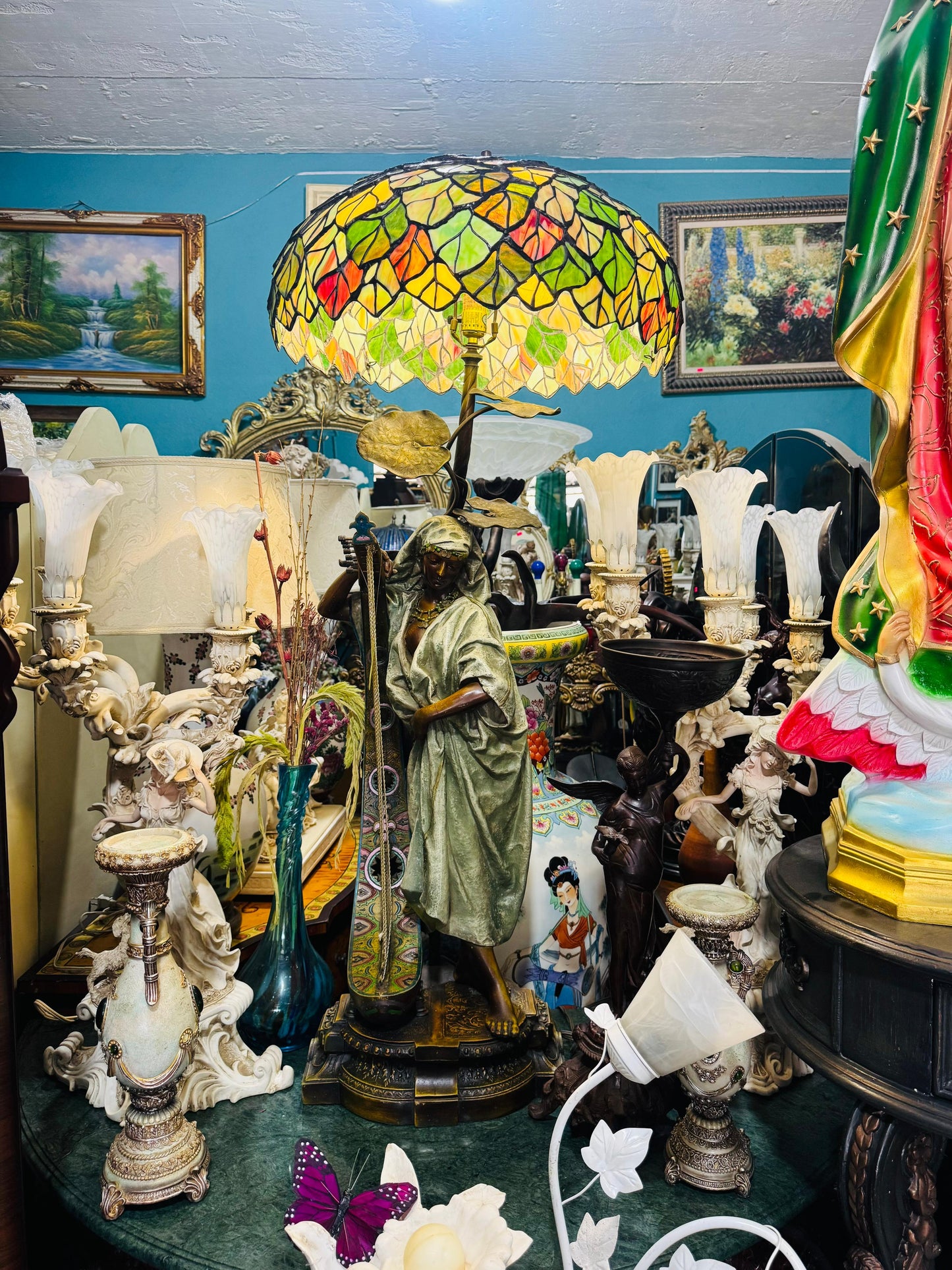 🔱Bronze Sculpture "Jeune Harpiste Arabique" by Louis Hottot - A Masterpiece for Sale🔱