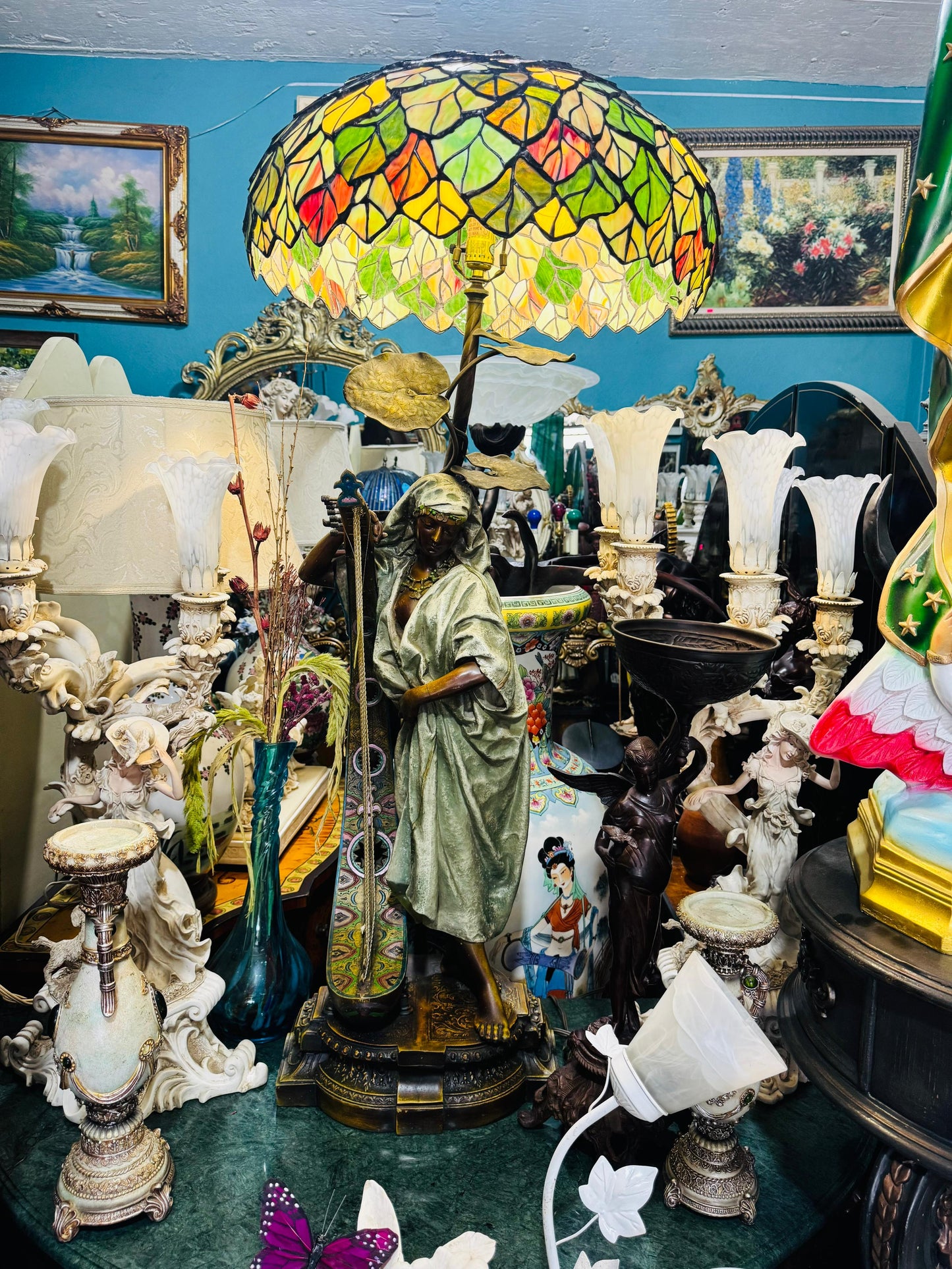 🔱Bronze Sculpture "Jeune Harpiste Arabique" by Louis Hottot - A Masterpiece for Sale🔱