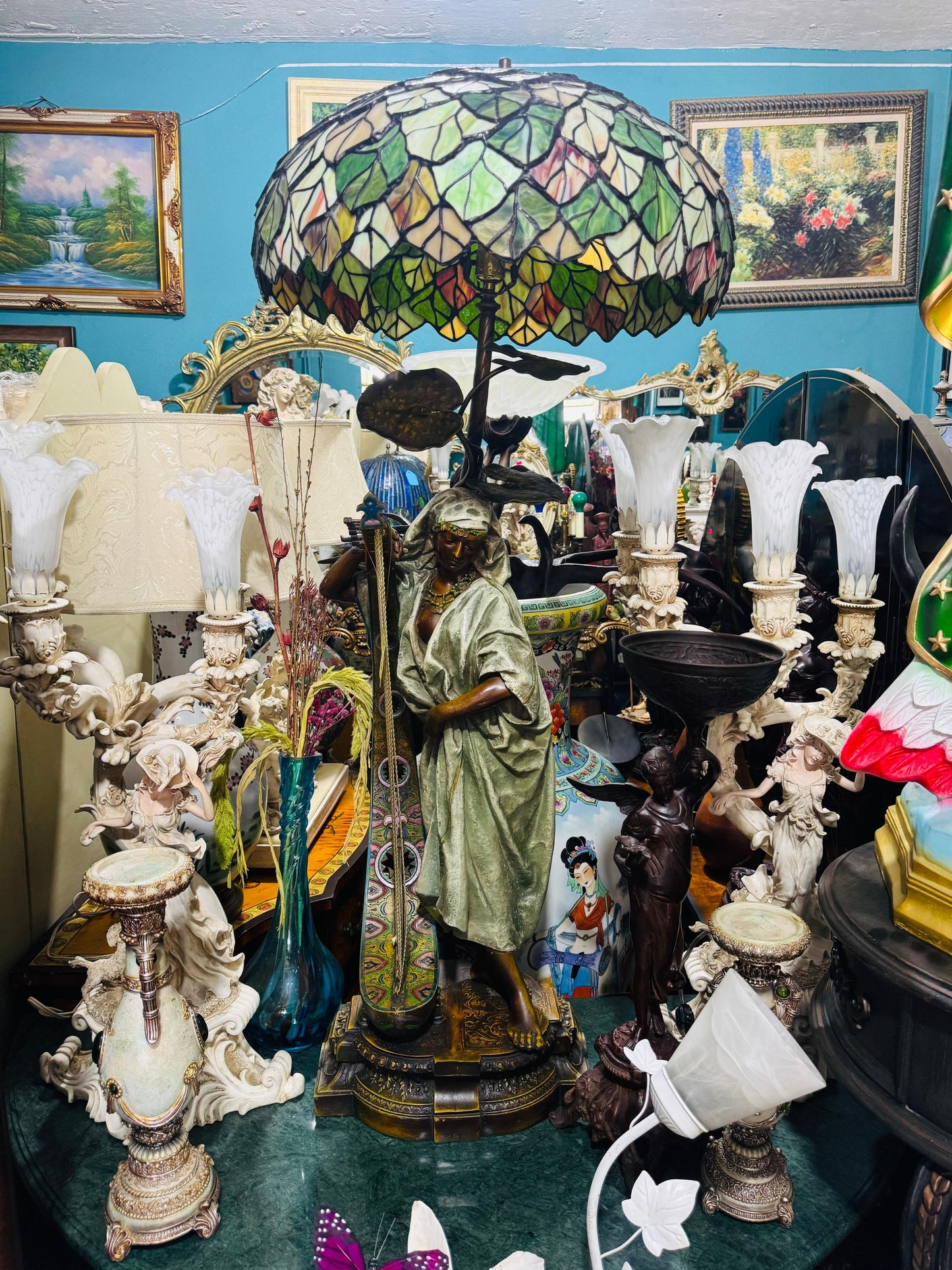 🔱Bronze Sculpture "Jeune Harpiste Arabique" by Louis Hottot - A Masterpiece for Sale🔱