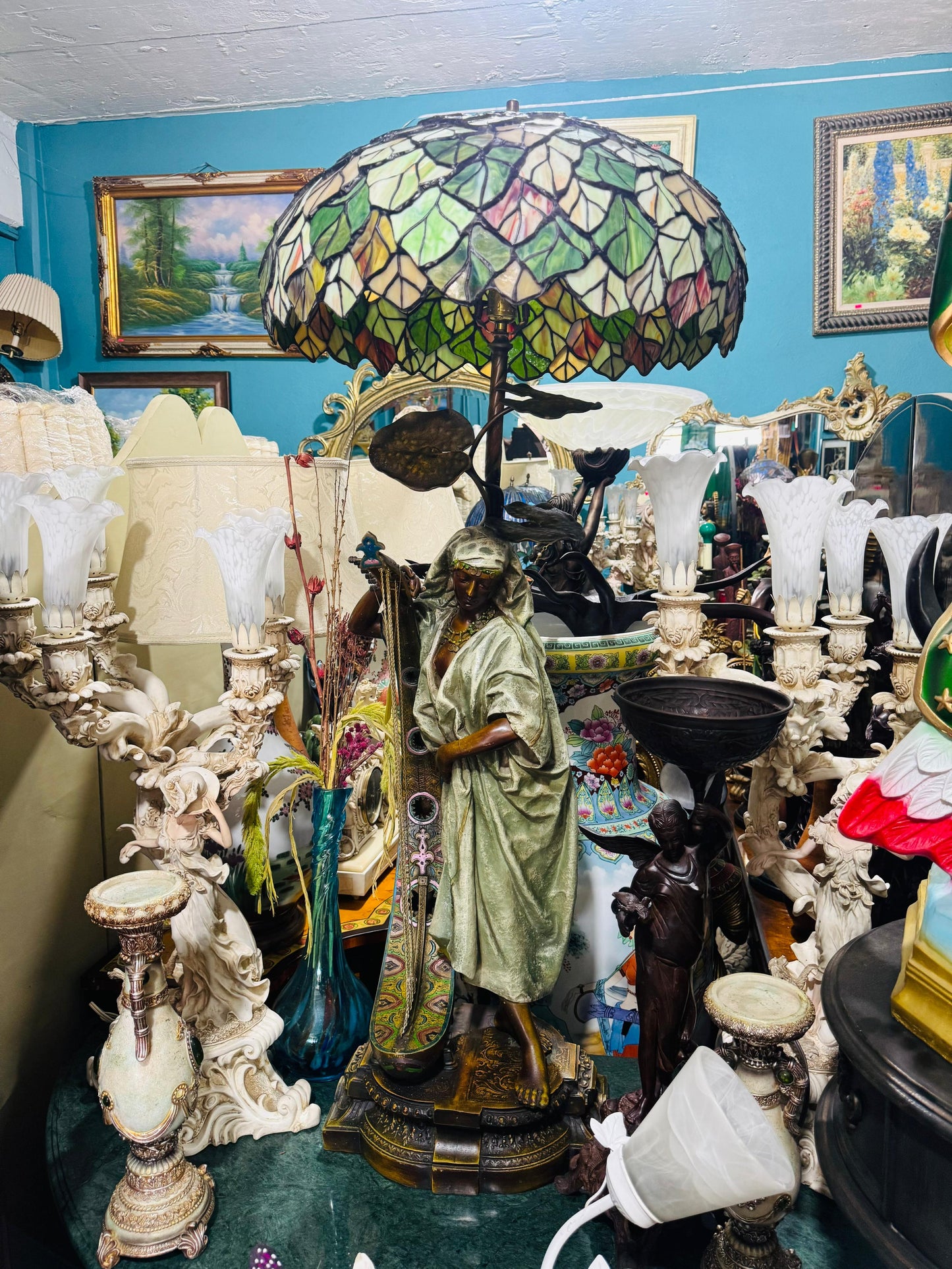 🔱Bronze Sculpture "Jeune Harpiste Arabique" by Louis Hottot - A Masterpiece for Sale🔱