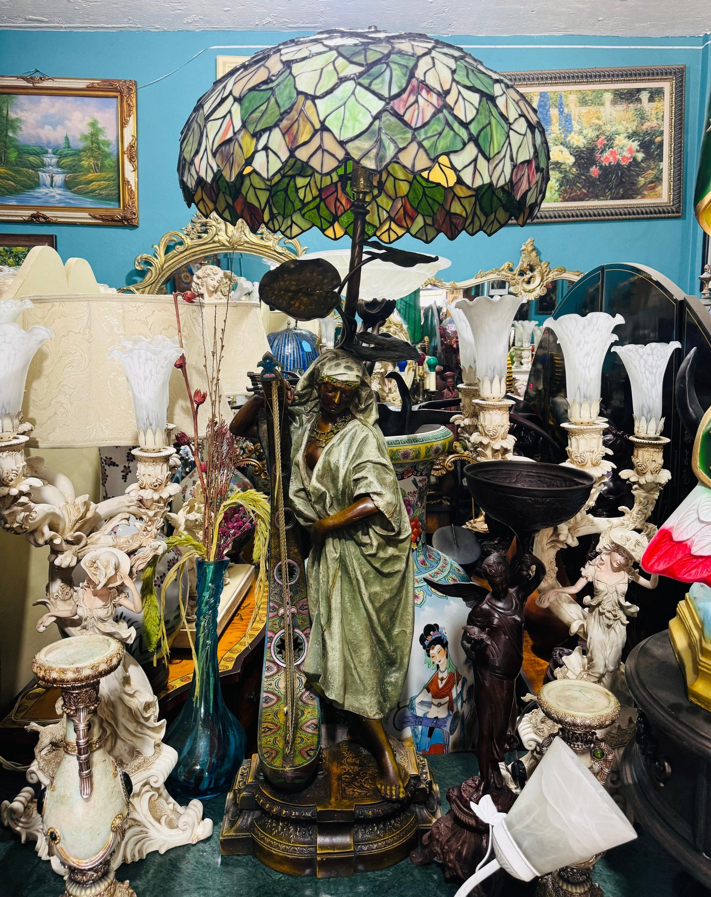 🔱Bronze Sculpture "Jeune Harpiste Arabique" by Louis Hottot - A Masterpiece for Sale🔱