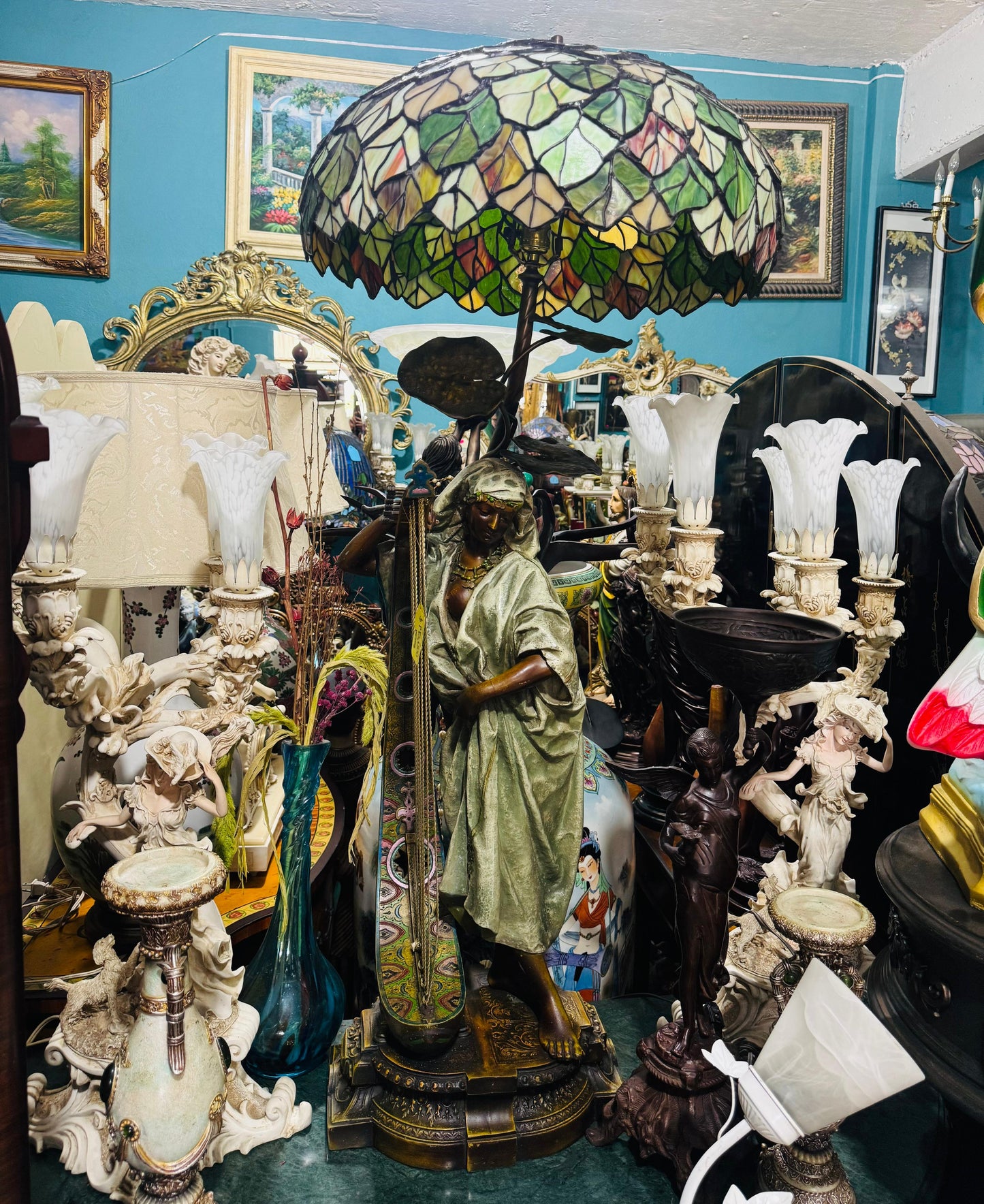 🔱Bronze Sculpture "Jeune Harpiste Arabique" by Louis Hottot - A Masterpiece for Sale🔱