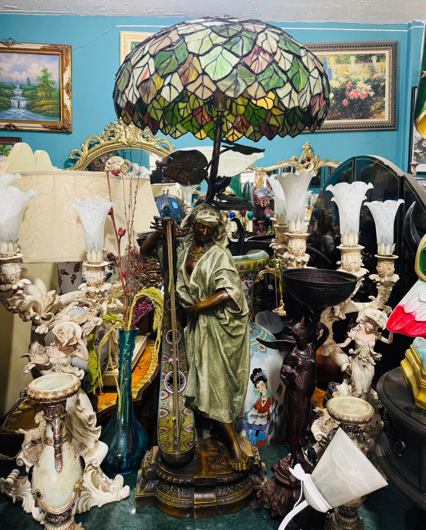 🔱Bronze Sculpture "Jeune Harpiste Arabique" by Louis Hottot - A Masterpiece for Sale🔱