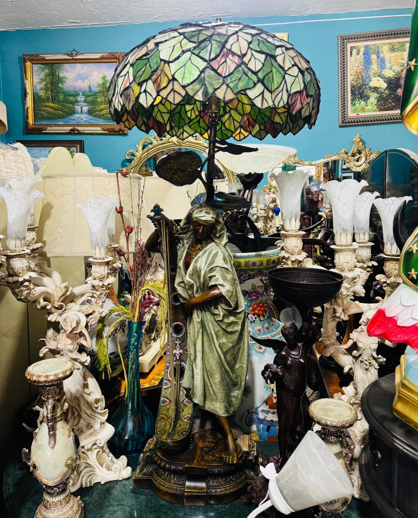 🔱Bronze Sculpture "Jeune Harpiste Arabique" by Louis Hottot - A Masterpiece for Sale🔱