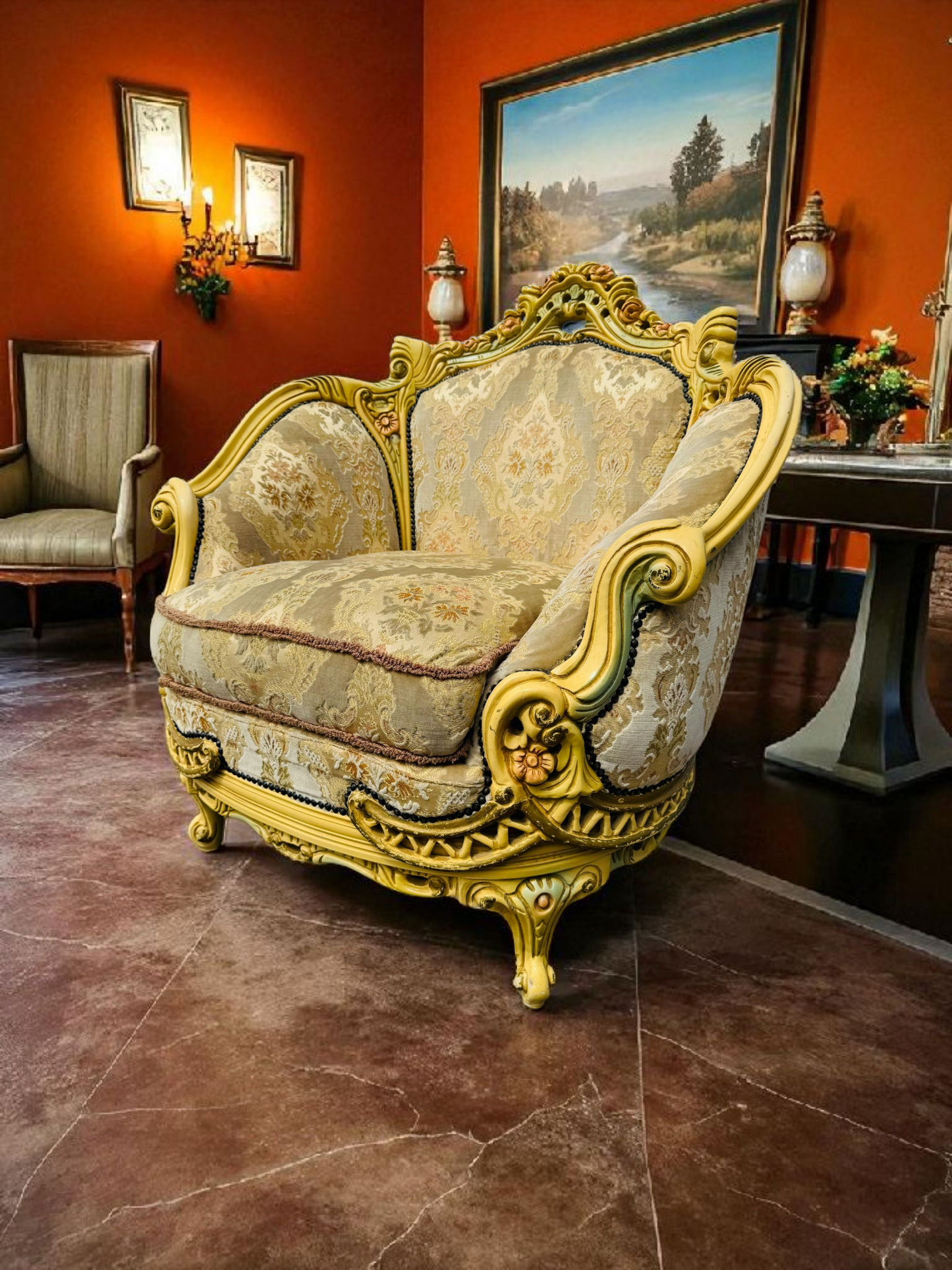 🎩 Conjunto de Recibidor Rococó Italiano – 3 Piezas de Distinción y Arte 🏛️