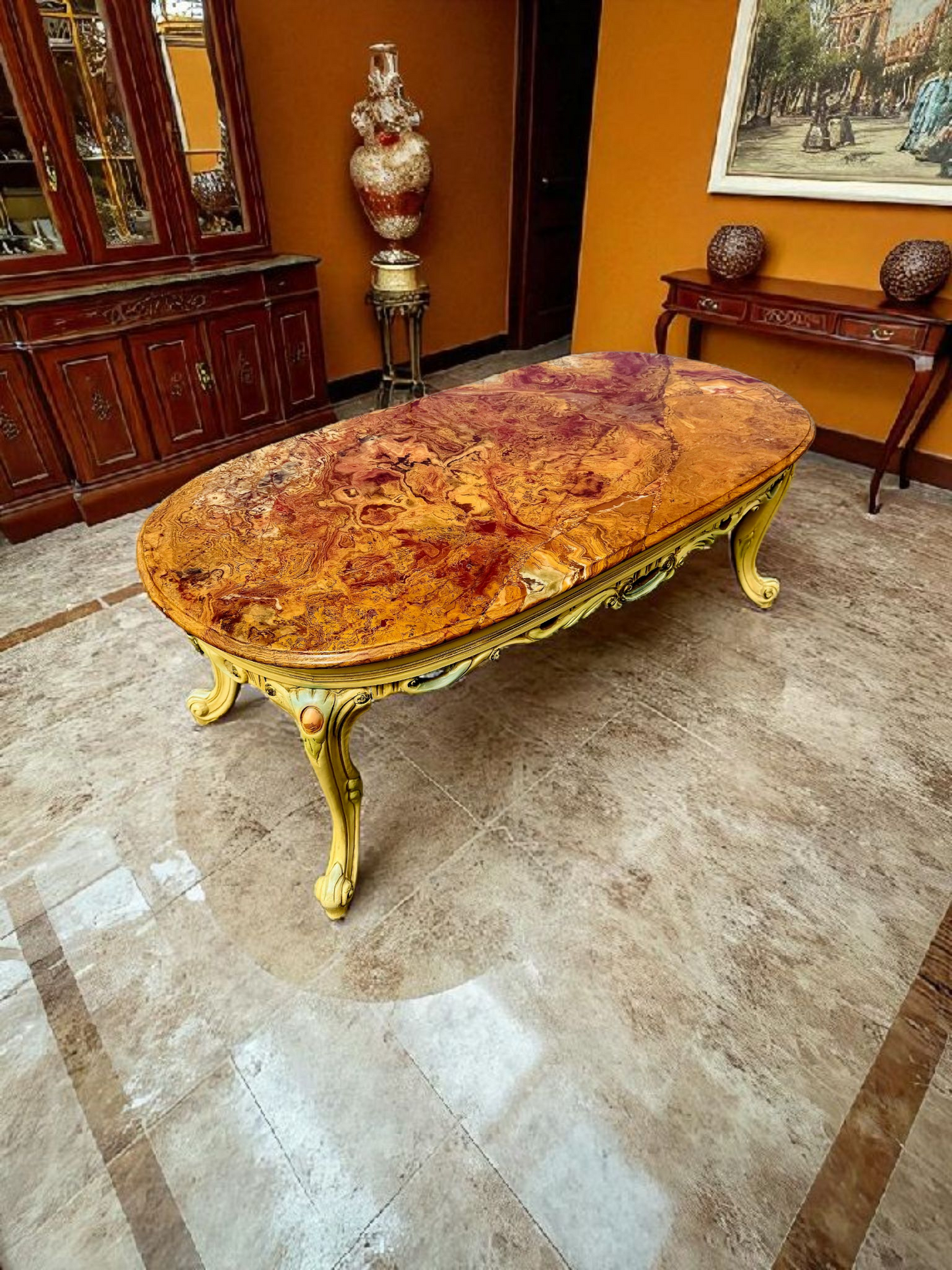 🎩 Conjunto de Recibidor Rococó Italiano – 3 Piezas de Distinción y Arte 🏛️