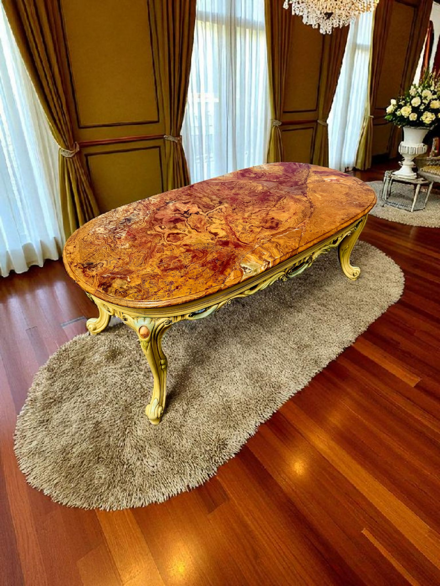 🎩 Conjunto de Recibidor Rococó Italiano – 3 Piezas de Distinción y Arte 🏛️