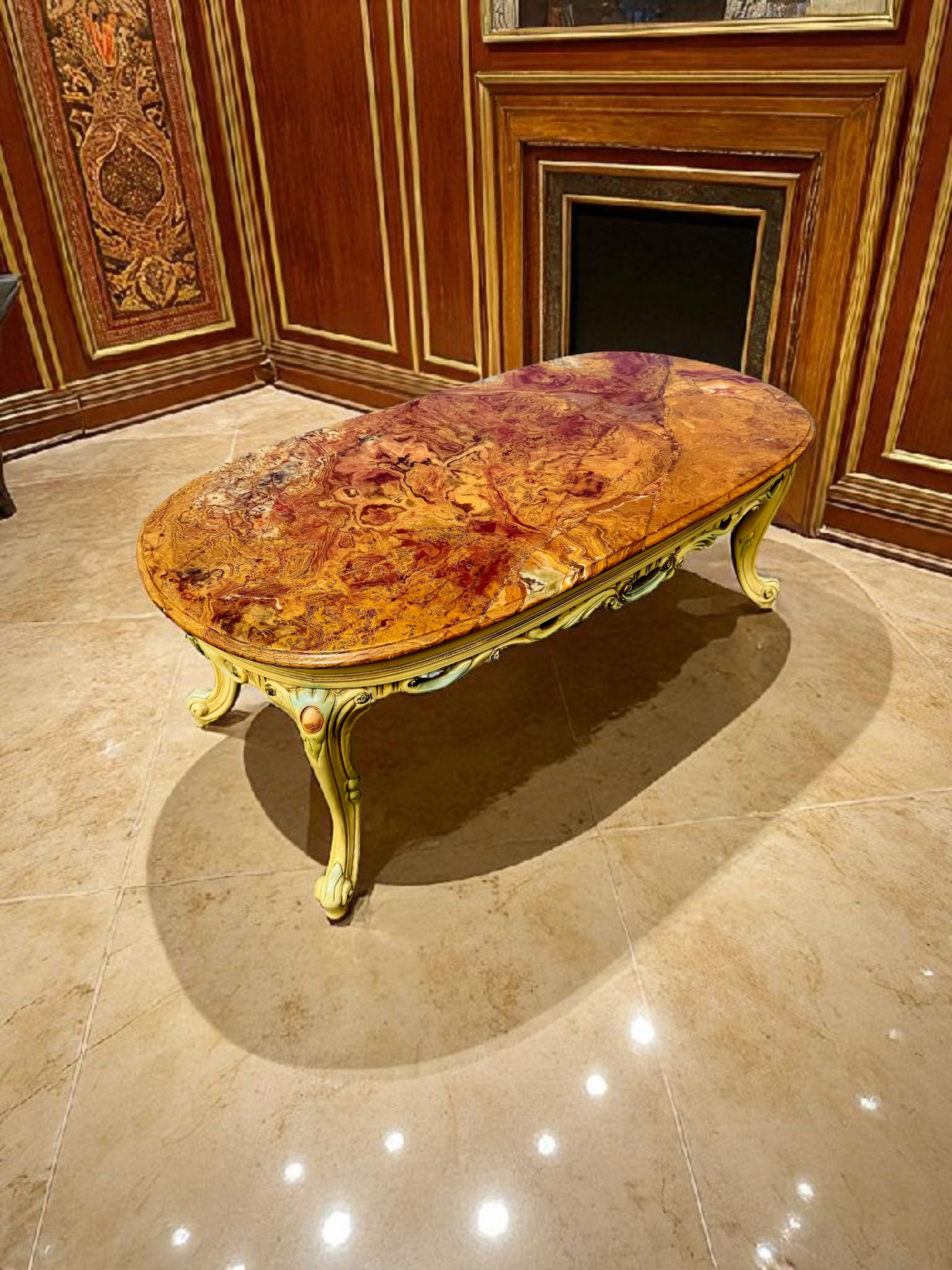 🎩 Conjunto de Recibidor Rococó Italiano – 3 Piezas de Distinción y Arte 🏛️
