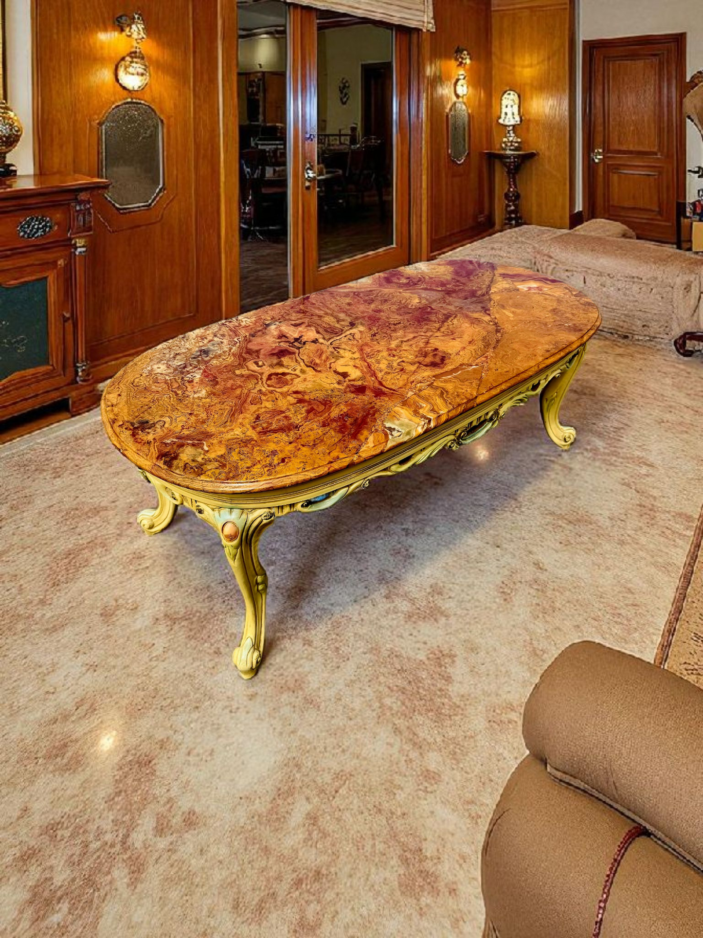 🎩 Conjunto de Recibidor Rococó Italiano – 3 Piezas de Distinción y Arte 🏛️