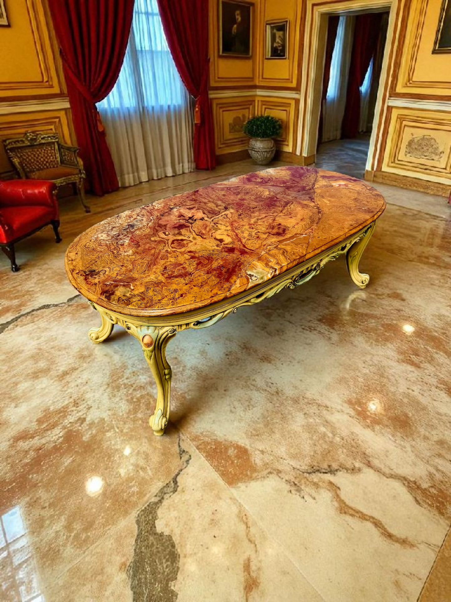 🎩 Conjunto de Recibidor Rococó Italiano – 3 Piezas de Distinción y Arte 🏛️
