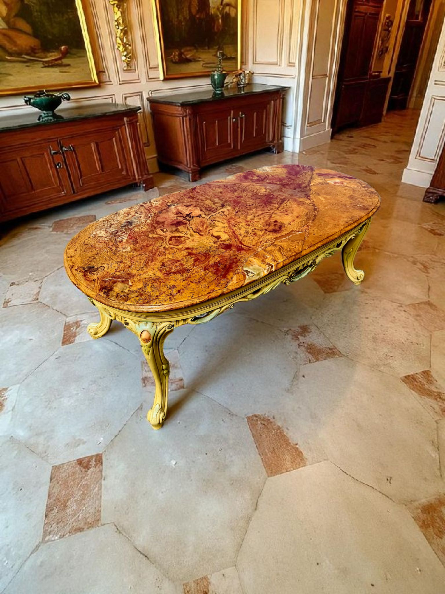 🎩 Conjunto de Recibidor Rococó Italiano – 3 Piezas de Distinción y Arte 🏛️