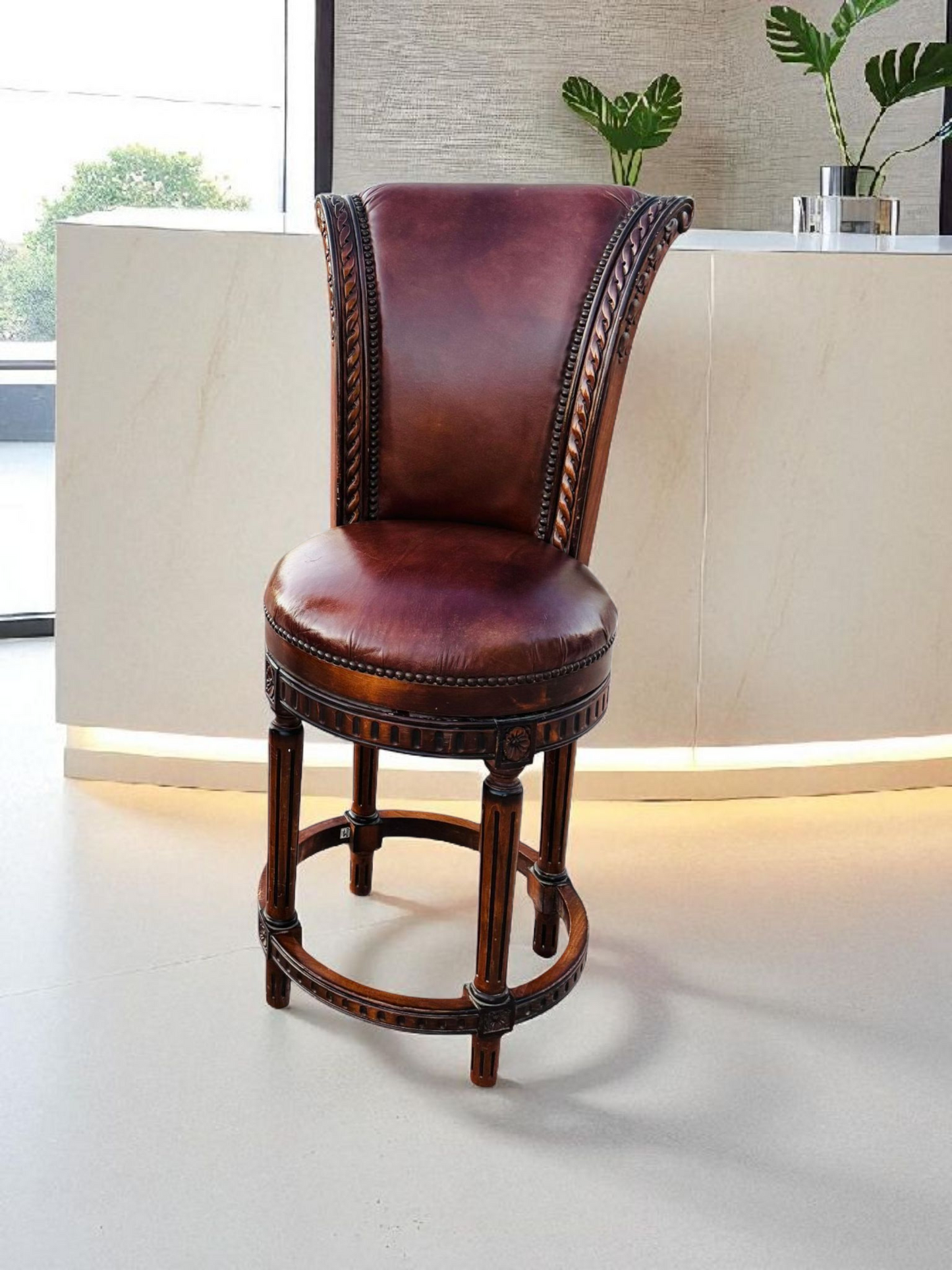 🪑🪑🪑🪑 Juego de 4 Bancos Vintage Giratorios De Madera 🪑🪑🪑🪑