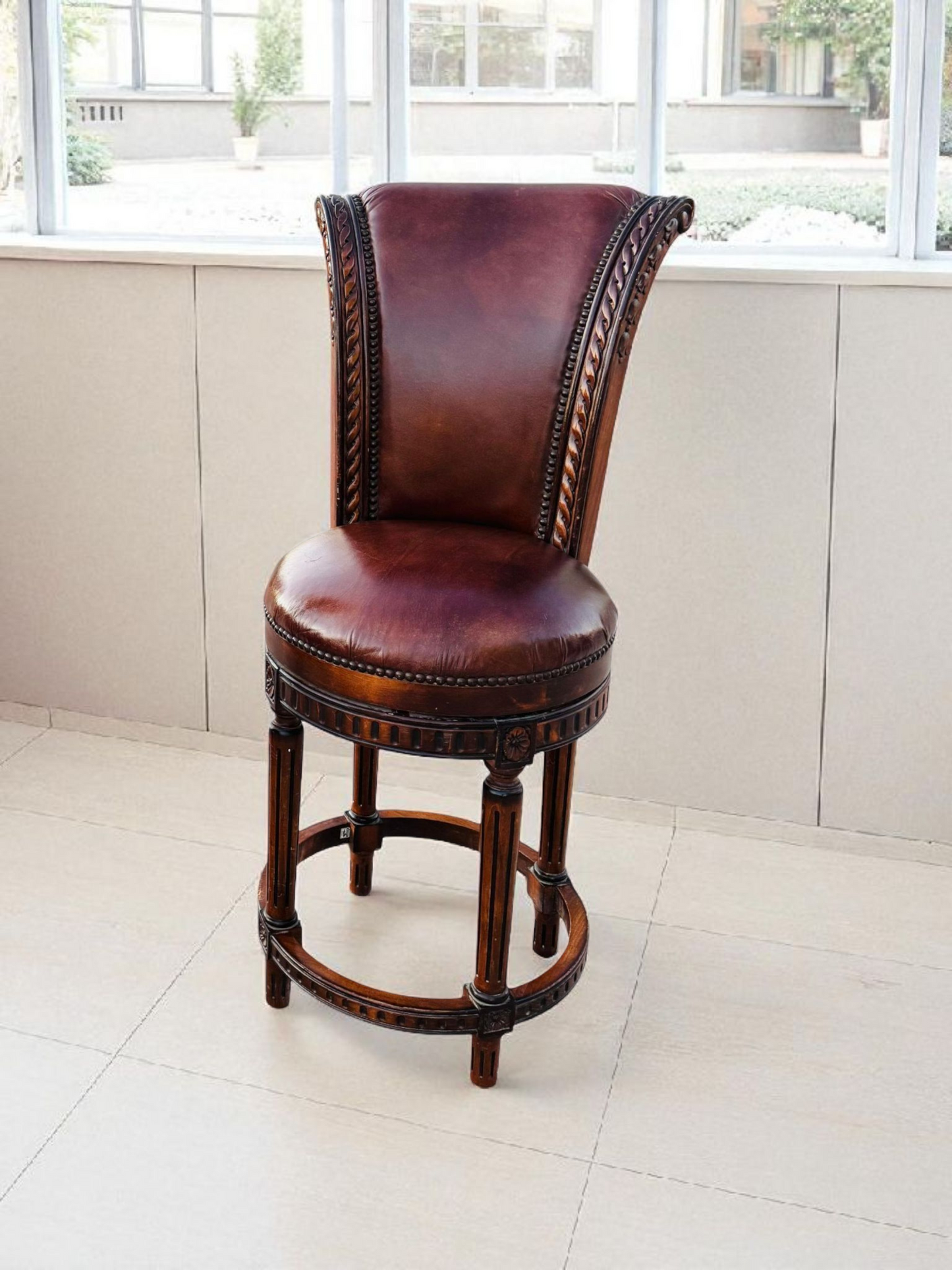 🪑🪑🪑🪑 Juego de 4 Bancos Vintage Giratorios De Madera 🪑🪑🪑🪑