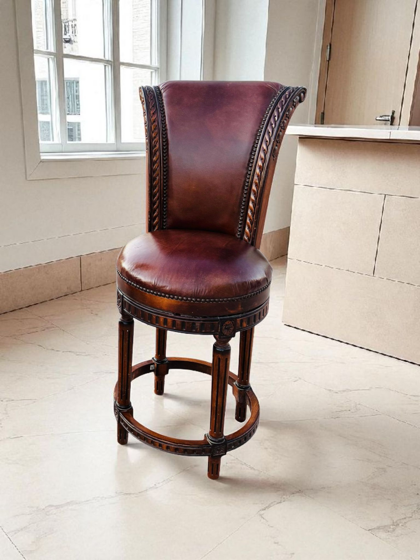 🪑🪑🪑🪑 Juego de 4 Bancos Vintage Giratorios De Madera 🪑🪑🪑🪑