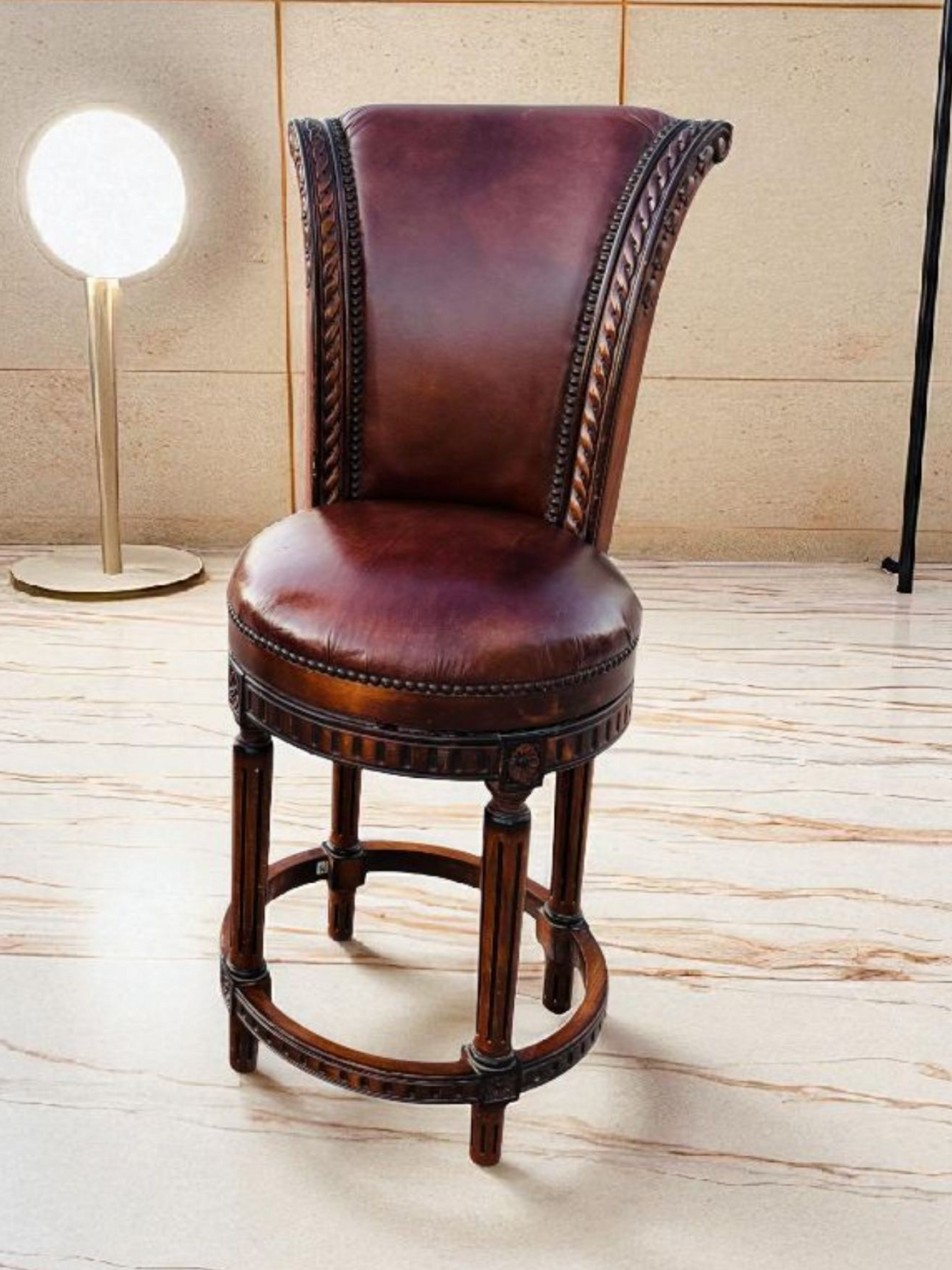 🪑🪑🪑🪑 Juego de 4 Bancos Vintage Giratorios De Madera 🪑🪑🪑🪑