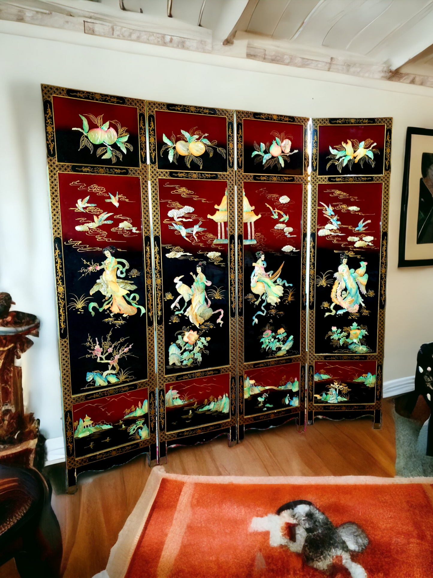 ✨Biombo Exclusivo de 4 Paneles✨ Descubre la Elegancia del Oriente