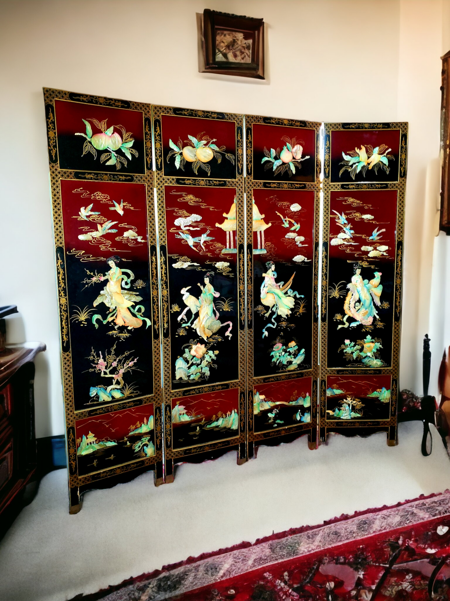 ✨Biombo Exclusivo de 4 Paneles✨ Descubre la Elegancia del Oriente