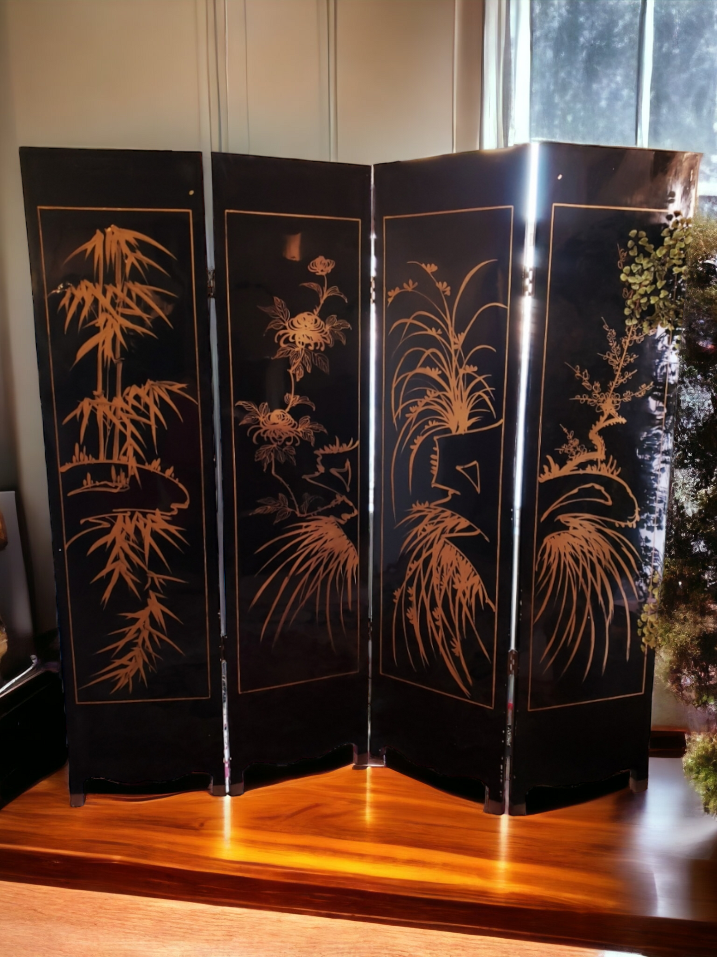✨Biombo Exclusivo de 4 Paneles✨ Descubre la Elegancia del Oriente
