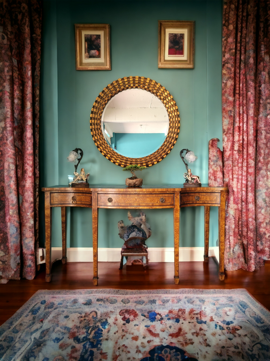 🏰🇫🇷Espejo Redondo en Hoja de Oro! 🇫🇷🏰