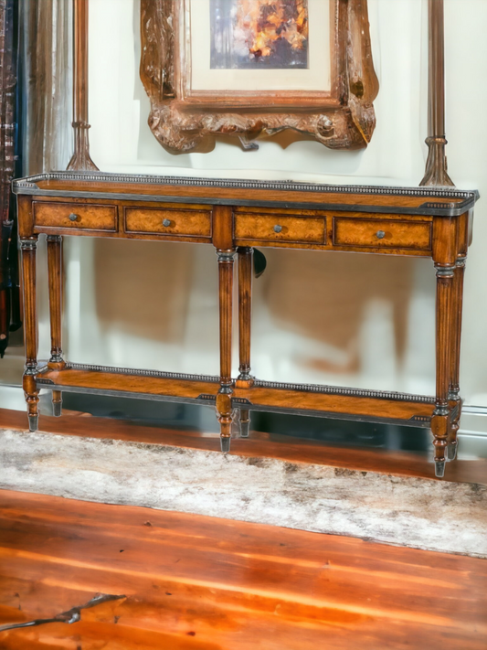 🍀Credenza de madera con chapa de nudo y acacia - Theodore Alexander Narrow Console Table🍀