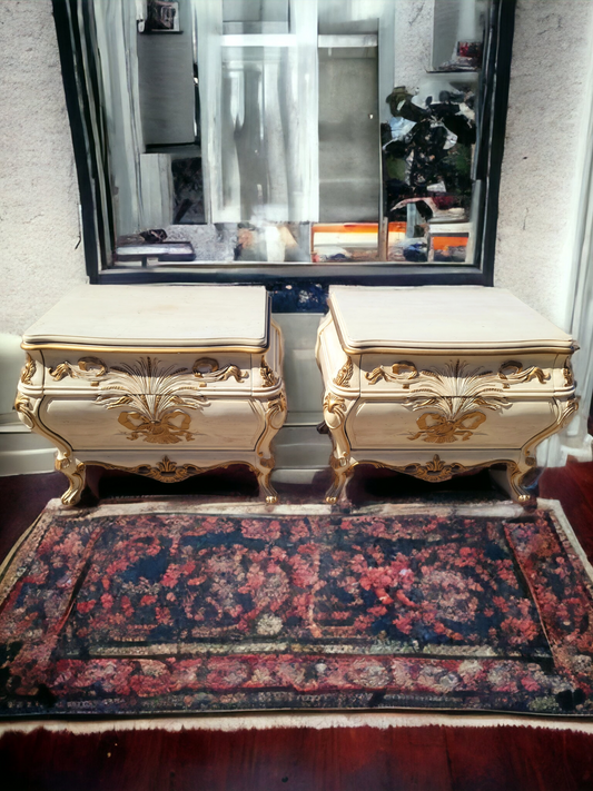 🏰🇫🇷 ¡Par De Bombe Estilo Francés Provincial, Vintage de 1970! 🇫🇷🏰