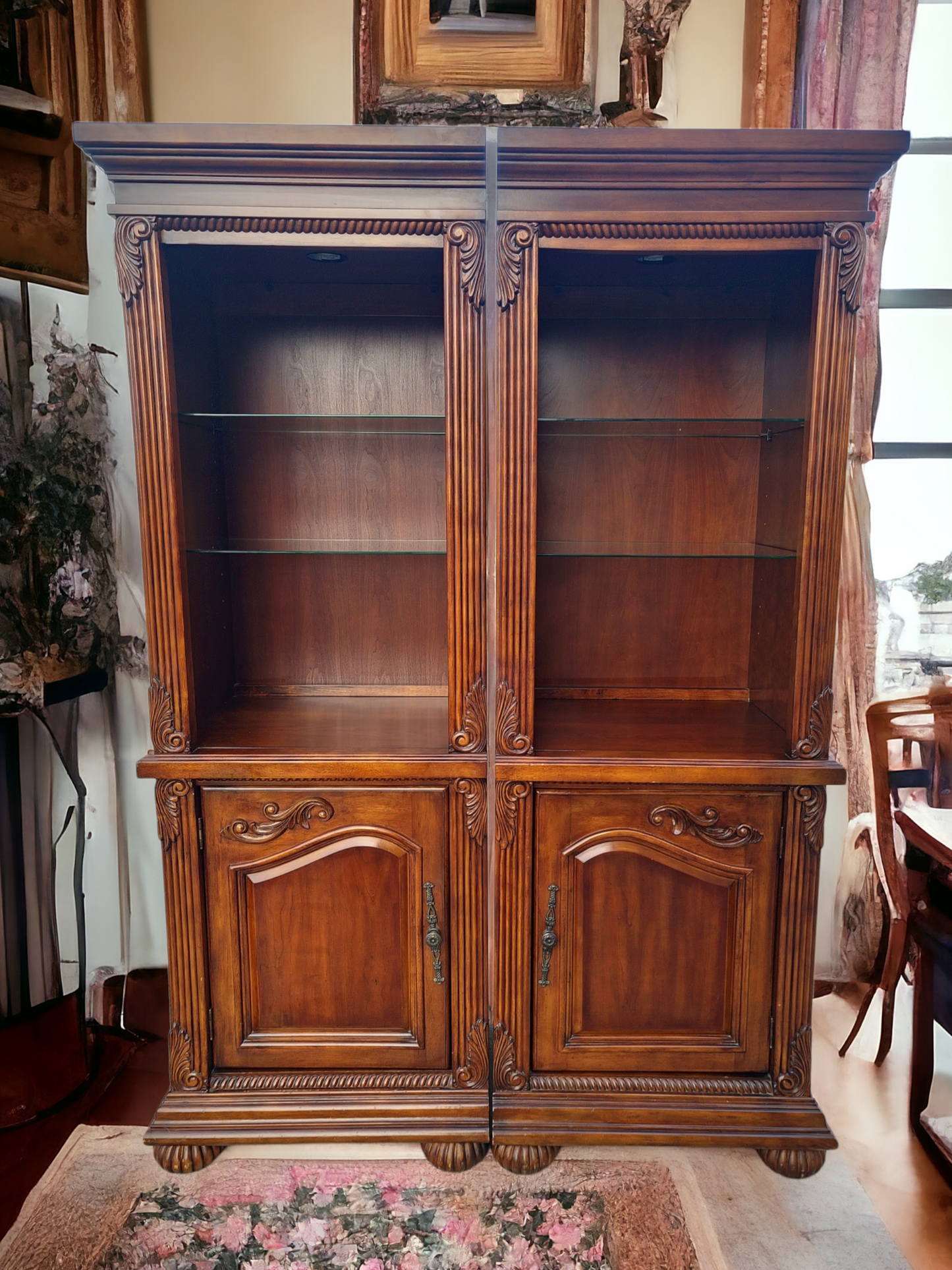 ✨📚 Librero Colonial Elegante de 2 Piezas en Rosarito Antiques 📚✨