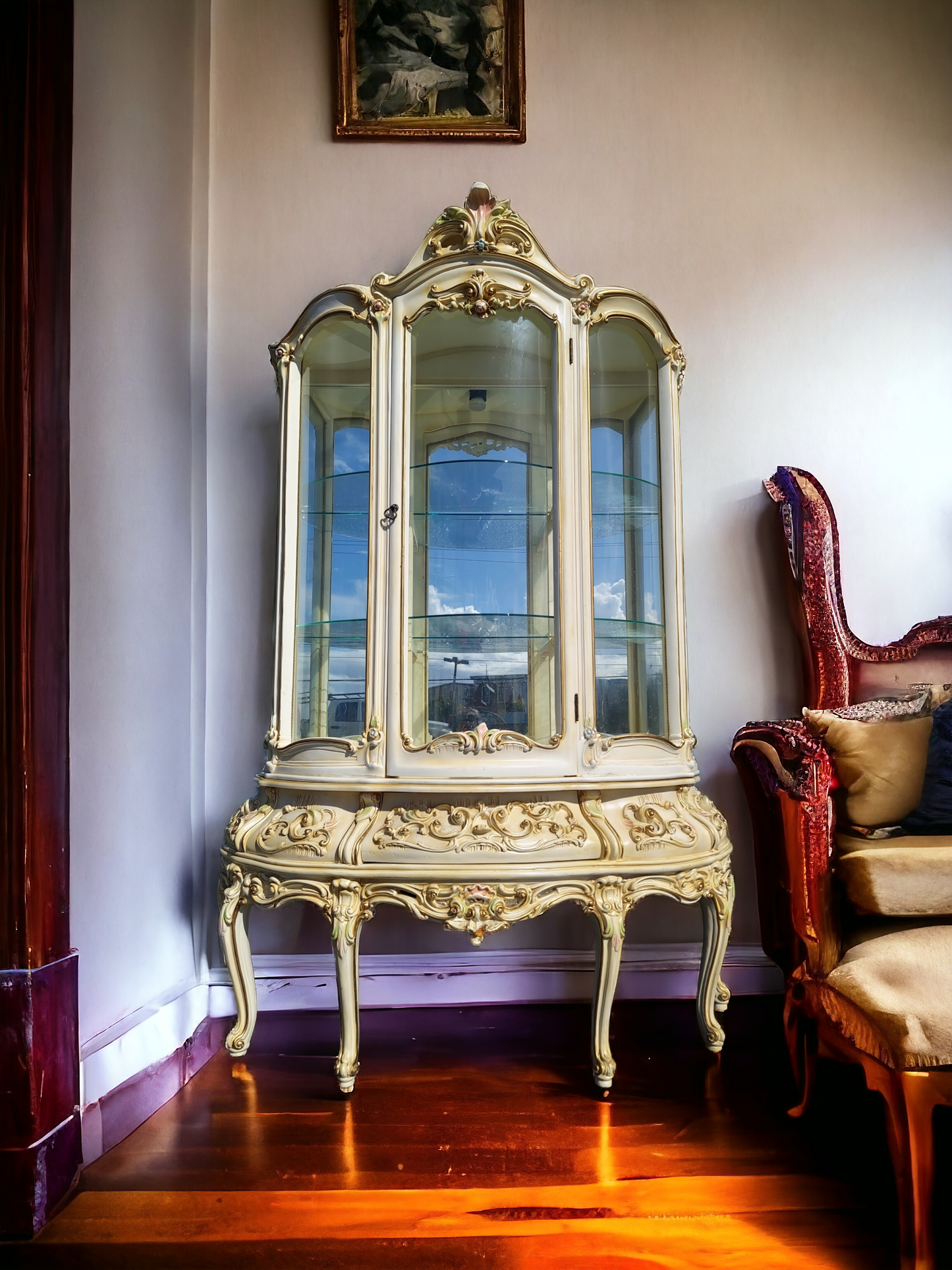 🏰🇮🇹 ¡Vitrina Italiana Rococó, Disponible en Rosarito Antiques! 🇮🇹🏰