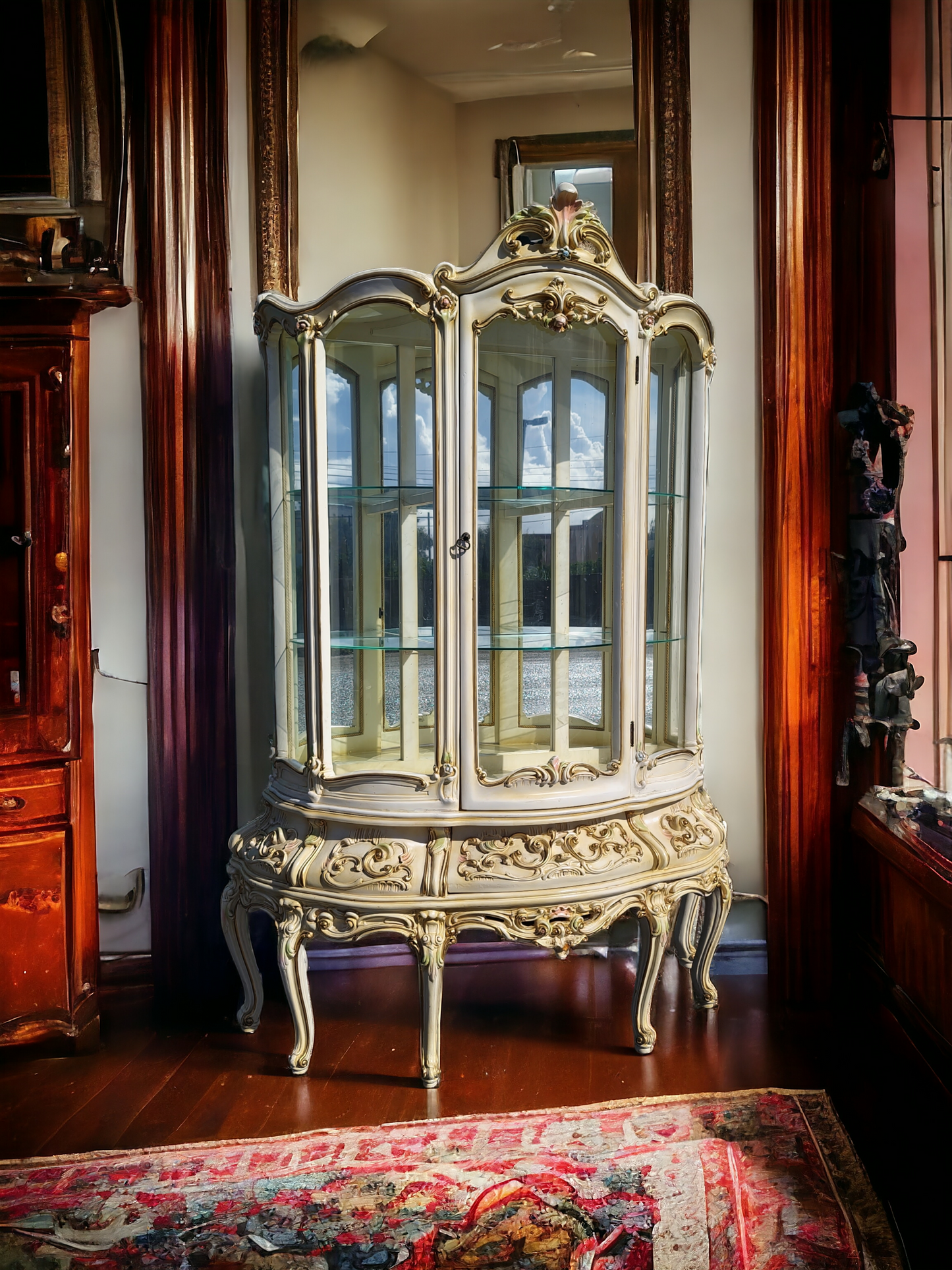 🏰🇮🇹 ¡Vitrina Italiana Rococó, Disponible en Rosarito Antiques! 🇮🇹🏰