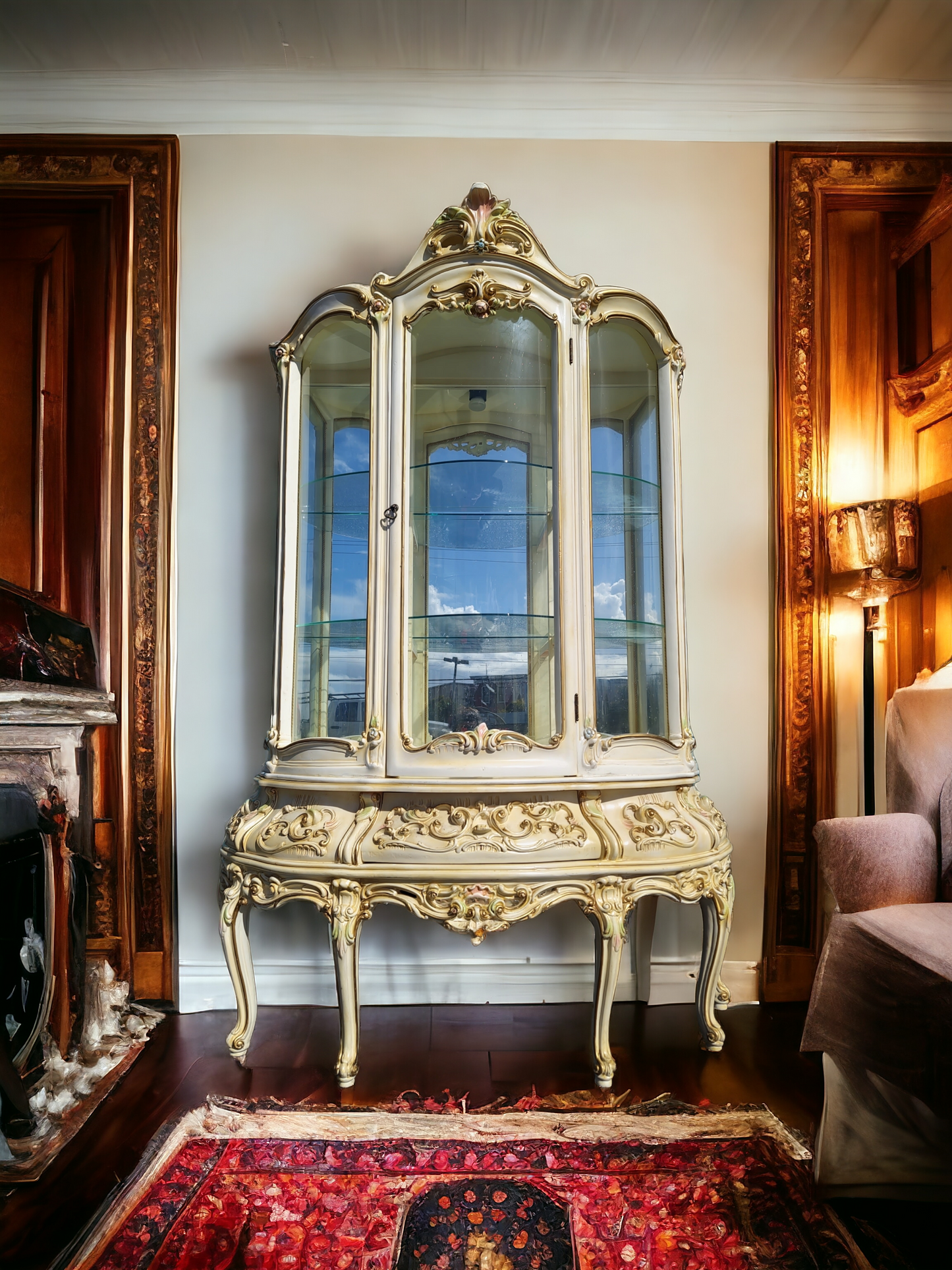 🏰🇮🇹 ¡Vitrina Italiana Rococó, Disponible en Rosarito Antiques! 🇮🇹🏰