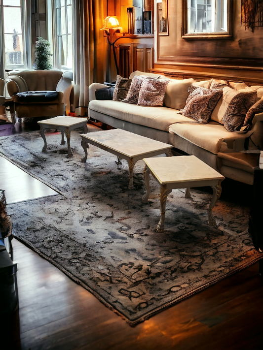 ✨️✨️🇮🇹 Juego de Mesas Italianas con Cubierta de Mármol - Exclusivo en Rosarito Antiques 🇮🇹✨️✨