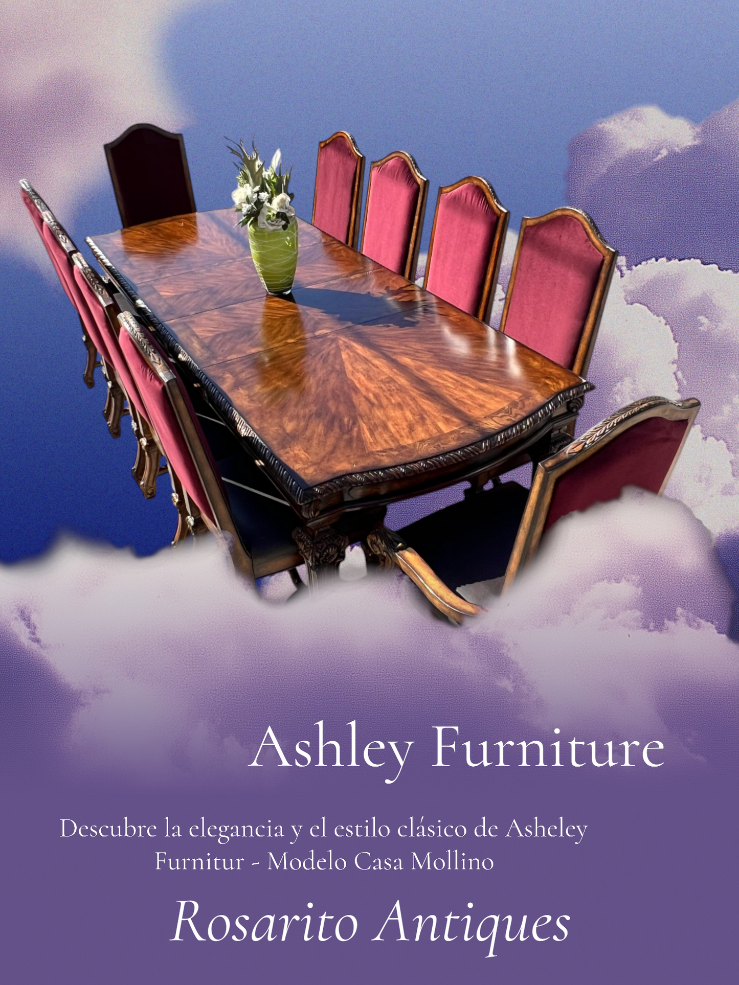 🍽️🏡 Comedor De 10 Sillas, Modelo Casa Mollino de Ashley Furniture 🏡🍽️