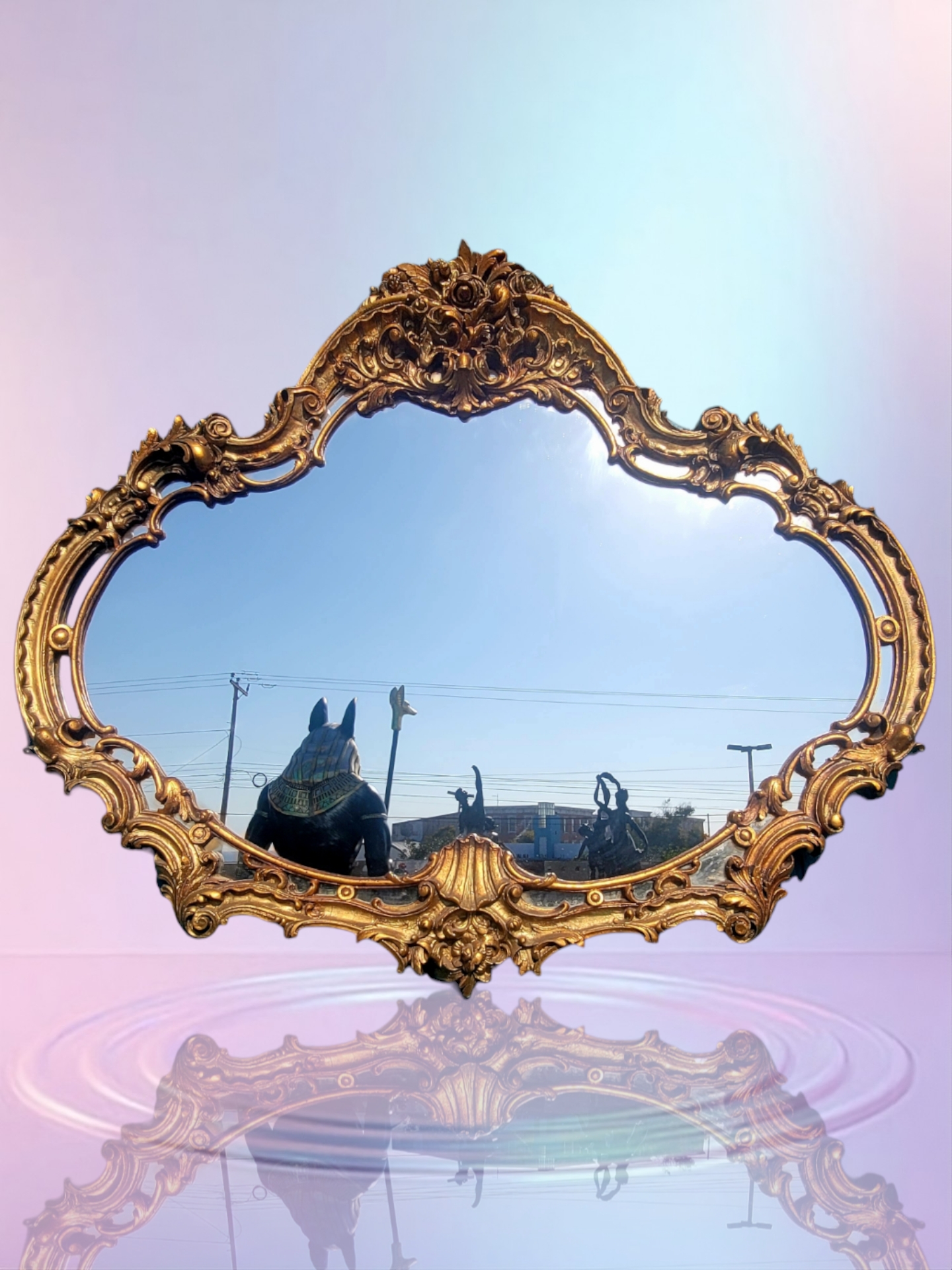 ✨️Espejo Hoolywood Regency color dorado💫