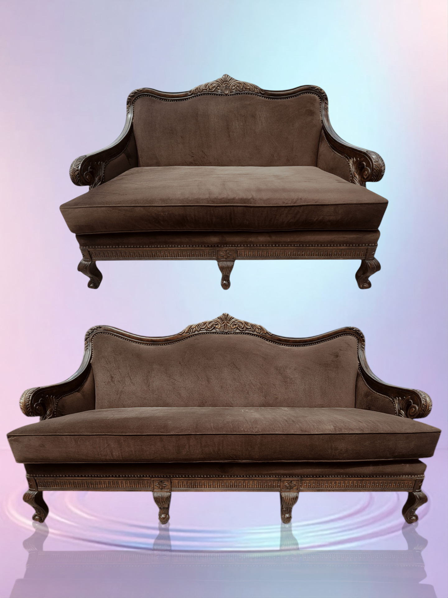 🌟 ¡Liquidacion Sofa Y Love Seat Tradicionales Con Marco En Madera De Nogal! 🌟